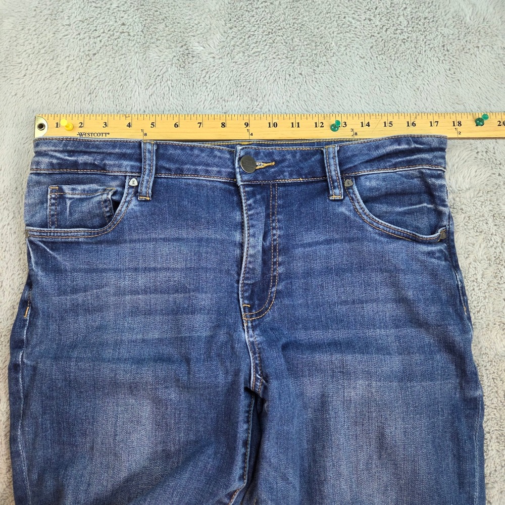 Kut from the Kloth Jeans Catherine Boyfriend Womens Sz 10 Raw Hem Blue - Picture 3 of 13